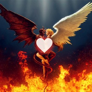 天使与魔鬼的情侣头像图片