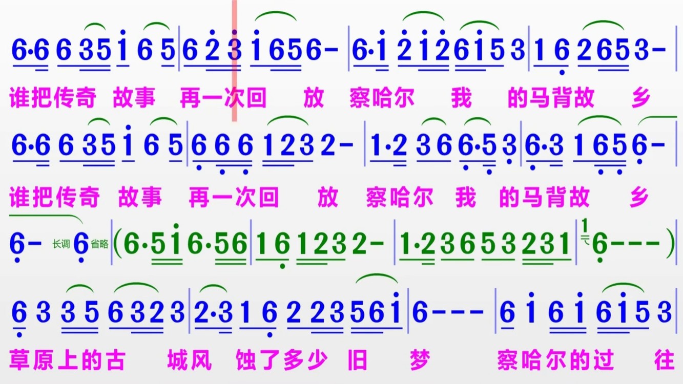 我的马背故乡歌词歌谱图片